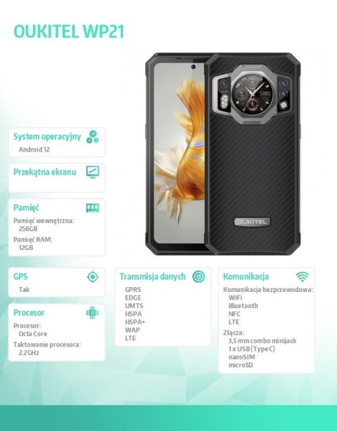 OUKITEL Smartfon WP21 12/256GB czarny