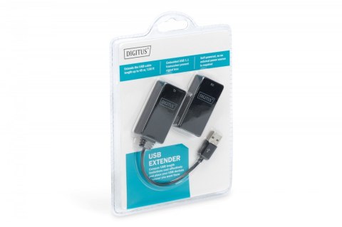 Digitus Przedłużacz/Extender USB 1.1 po skrętce Cat.5e/6 UTP/SFP do 45m, czarny, 20cm