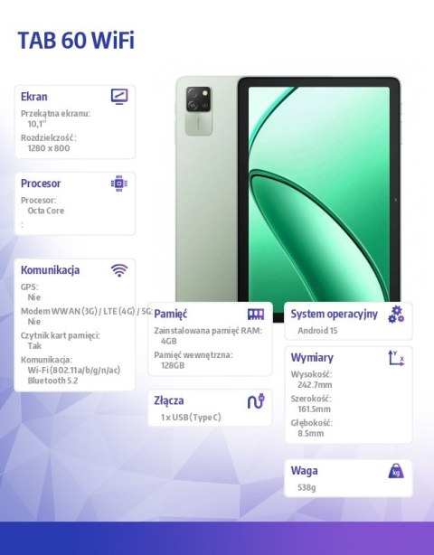 Blackview Tablet TAB 60 Wifi 10,1 cala 4/128GB Zielony