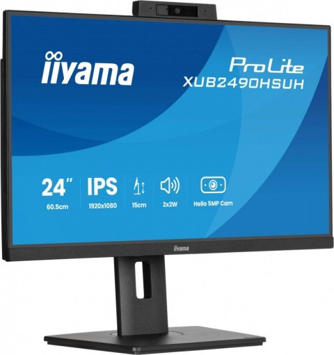 IIYAMA Monitor 24 cale XUB2490HSUH-B2 IPS,FHD,CAM,MIC,HDMI,DP