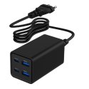 Gembird Ładowarka uniwersalna 65W GaN 2xUSB-A 2xUSB-C szybkie ładowanie czarna