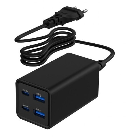 Gembird Ładowarka uniwersalna 65W GaN 2xUSB-A 2xUSB-C szybkie ładowanie czarna