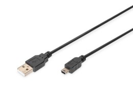 Digitus Kabel połączeniowy USB 2.0 HighSpeed "Canon" Typ USB A/miniUSB B (5pin) M/M czarny 1m