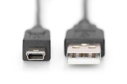 Digitus Kabel połączeniowy USB 2.0 HighSpeed "Canon" Typ USB A/miniUSB B (5pin) M/M czarny 1m
