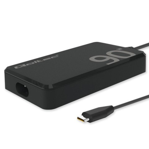 Qoltec Ładowarka sieciowa 90W GaN Fast SLIM | PD | 5-20V | 4.5A | USB-C 3.1 | Laptop | MacBook | Smartfon | +kabel