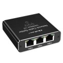 Qoltec Rozdzielacz Splitter Ethernet mini SWITCH 1x3 RJ45 | 1000Mb/s | USB-C | Aluminium
