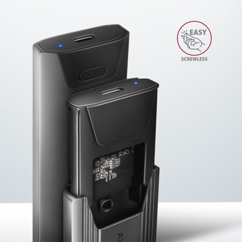 Obudowa zewnętrzna Axagon do dysków M.2 NVMe & SATA SSD/USB-C 3.2 G2, 30-80mm, UASP, TRIM czarna