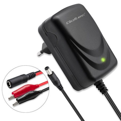 Qoltec Automatyczna ładowarka do akumulatora AGM GEL STD 12V | 1.5A | Prostownik z sygnalizatorem LED