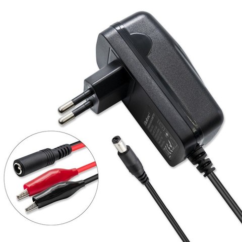 Qoltec Automatyczna ładowarka do akumulatora AGM GEL STD 12V | 1.5A | Prostownik z sygnalizatorem LED