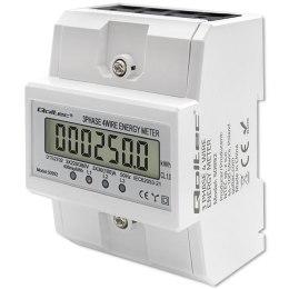 Qoltec Trójfazowy elektroniczny licznik | miernik zużycia energii na szynę DIN | 400V | 100A | LCD | 4P