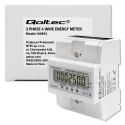 Qoltec Trójfazowy elektroniczny licznik | miernik zużycia energii na szynę DIN | 400V | 100A | LCD | 4P