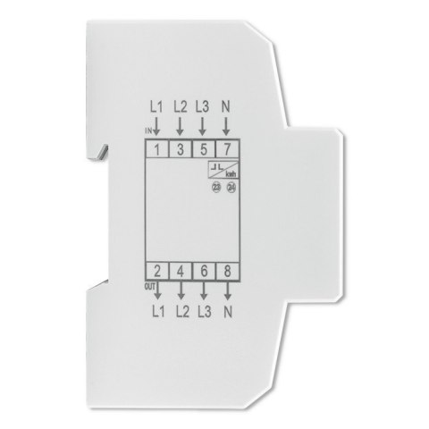 Qoltec Trójfazowy elektroniczny licznik | miernik zużycia energii na szynę DIN | 400V | 100A | LCD | 4P