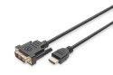 Digitus Kabel adapter HDMI Standard 1080p 60Hz FHD Typ HDMI A/DVI-D (18+1) M/M czarny 2m