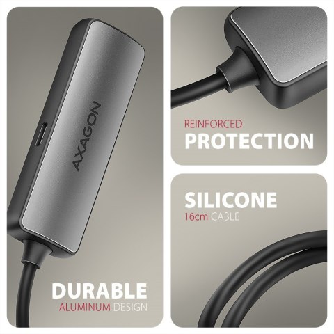 AXAGON RVC-HI8KPD Adapter aktywny USB-C -> HDMI 8K/60Hz, Aluminum, PD100W, 16cm kabel