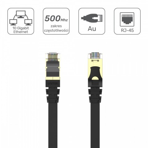 Unitek Patchcord CAT.7 SSTP (8P8C) RJ45; 3m; płaski; C1897BK-3M