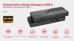 Unitek Stacja dokująca 12w1 USB-C, HDMI 2.1, USB 4, PD 100W; D1079A
