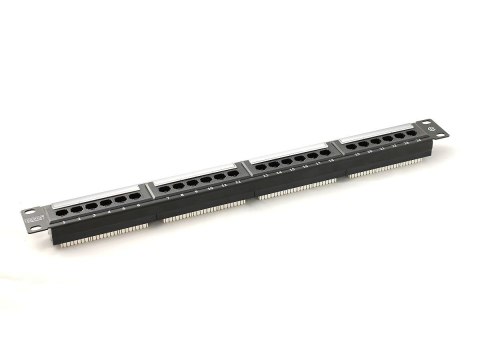 Digitus Patch panel 19" 24 porty, kat.5e, U/UTP, 1U, czarny (kompletny)