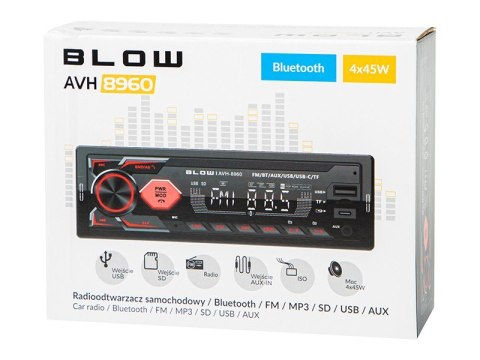BLOW Radio samochodowe AVH-8960 1DIN RDS MP3/USB/micro SD/BLUETOOTH + USB-C