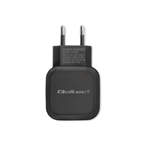 Qoltec Ładowarka sieciowa 17W | 5V | 3.4A | 2xUSB