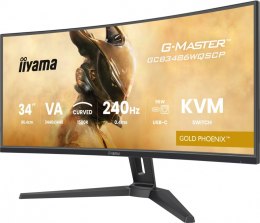 IIYAMA Monitor G-Master 34 cale GCB3486WQSCP-B1,VA,UWQHD,240HZ,0.4ms,1500R,HDR400,500cd,21:9,HDMI (2.1), USB-C dock 95W, RJ45, 2x5W, KV