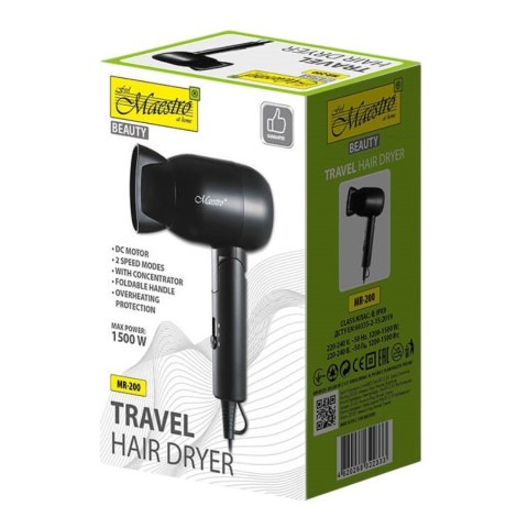 Feel-Maestro Turystyczna suszarka do włosów 1500W MR-200