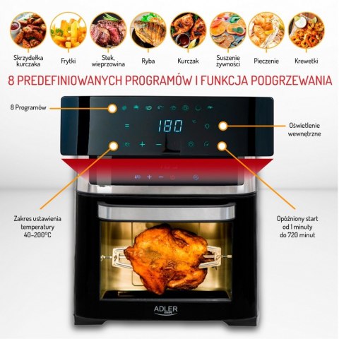 Adler Piekarnik beztłuszczowy 8w1 13l AD 6309