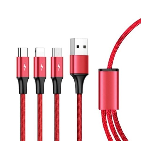 Unitek Kabel ładujący 3-in-1 USB - USB-C/microUSB/Lightning, 1,2m; C4049RD