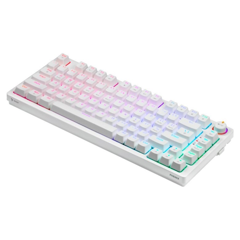 Klawiatura mechaniczna bezprzewodowa Savio PHENIX WHITE Gateron Red Pro ABS