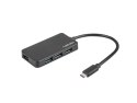 Natec Koncentrator USB 4 porty Silkworm USB 3.0 czarny USB-C