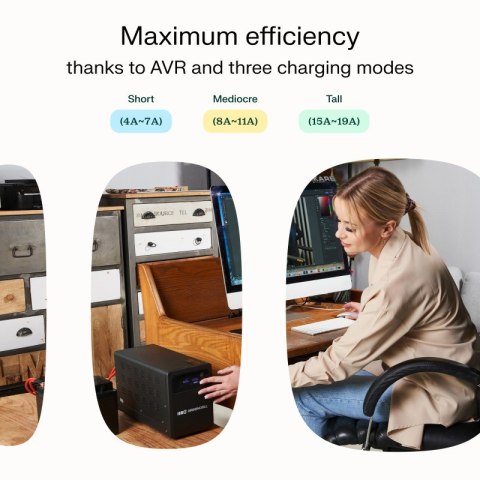 Green Cell Zasilacz awaryjny UPS AVR PowerCore 1000W/1500VA 12VDC