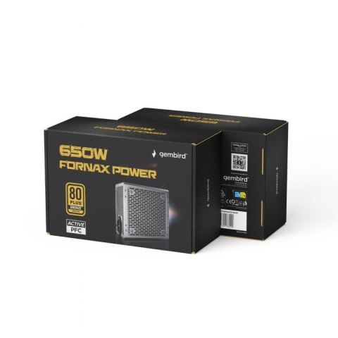 Gembird Zasilacz ATX 650W aktywne PFC 12 cm fan 80+Bronze color box