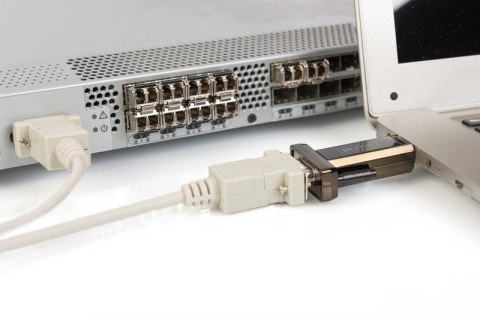 Digitus Konwerter / Adapter USB-A 2.0 męski do RS232 (DB9) męski | Chipset Prolific PL2303GT | Mocowanie na śruby | z dodatkowym kablem 