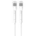 Extralink Patchcord kat.6a U/FTP 1Gbps miedź kabel sieciowy skrętka, łamana końcówka 1m biały
