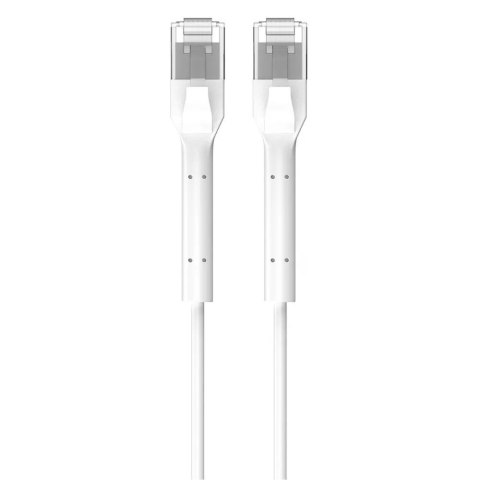 Extralink Patchcord kat.6a U/FTP 1Gbps miedź kabel sieciowy skrętka, łamana końcówka 1m biały