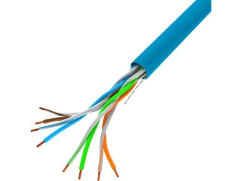 Lanberg Kabel UTP Kat.5E CU 305 m drut FLUKE LCU5-12CU-0305-B niebieski