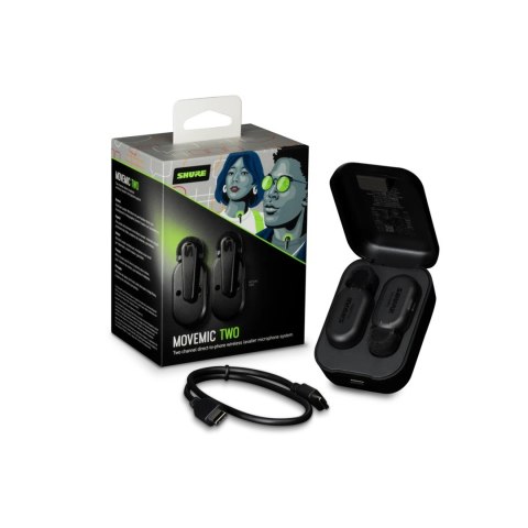 Shure MV-TWO-Z6 - Dwa bezprzewodowe mikrofony MoveMic MV-LAV, case ładujący (WYPRZEDAŻ)