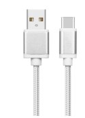 TB Kabel USB-USB C 2m srebrny sznurek