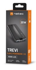 NATEC POWERBANK TREVI SLIM Q V2 10000MAH PD USB-C 20W + USB-A 18W + KABEL USB-C