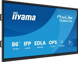 IIYAMA Monitor 86 cali TE8615A-B1AG IPS,4K,40pkt,550cd,DeepContrast-IR+, HDMI x2,DP,USB-C, 2 x 20W, OPS Slot x1, 5xUSB, 2xRJ45,8-Arr