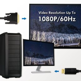 LogiLink Kabel DisplayPort 1.2 do DVI 5m Czarny