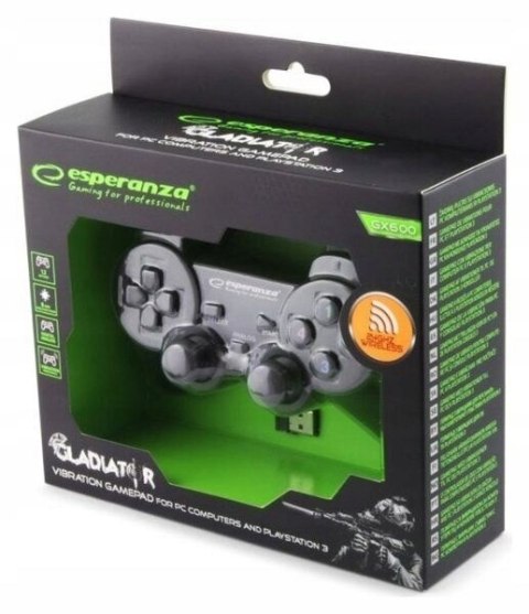 Gamepad bezprzewodowy Esperanza EGG108K (PC, PS3; kolor czarny)