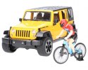 BRUDER Jeep Wrangler Rubicon z rowerem i figurką