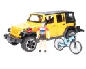 BRUDER Jeep Wrangler Rubicon z rowerem i figurką