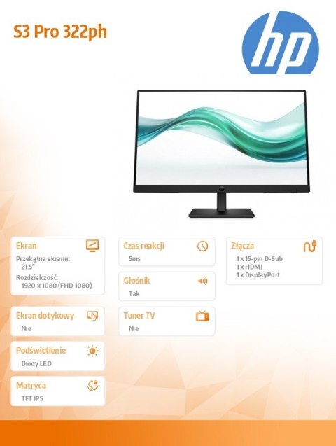 HP Inc. Monitor S3 Pro 322ph FHD MNTR B0BN7UT#ABB