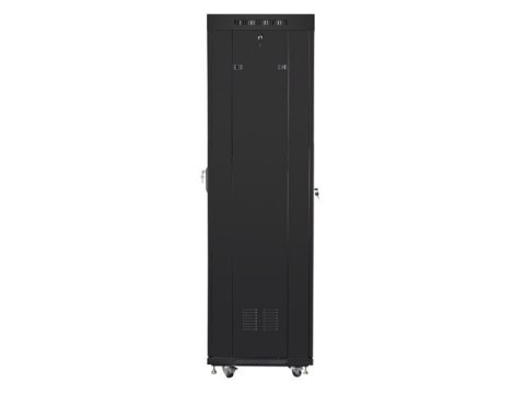 SZAFA INSTALACYJNA RACK STOJĄCA 19" 42U 600X600 CZARNA DRZWI SZKLANE LCD LANBERG (FLAT PACK)
