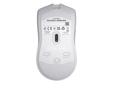 Mysz dla graczy bezprzewodowa Hator Pulsar 3 Wireless biała