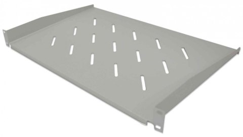 Półka 1U 300mm Rack 19, 2 pkt mocowania, perforowana, szara