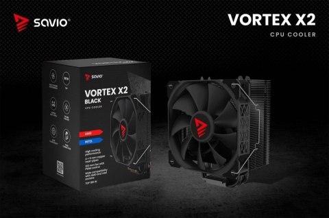Savio Chłodzenie procesora CPU Vortex X2 Black