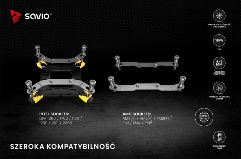 Savio Chłodzenie procesora CPU Vortex X2 Black