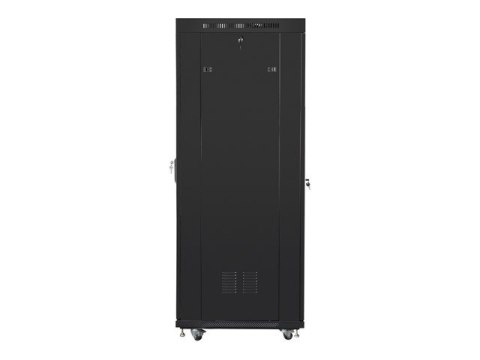 Lanberg Szafa instalacyjna rack stojąca 19 37u 600x800 czarna, drzwi szklane lcd (Flat pack)